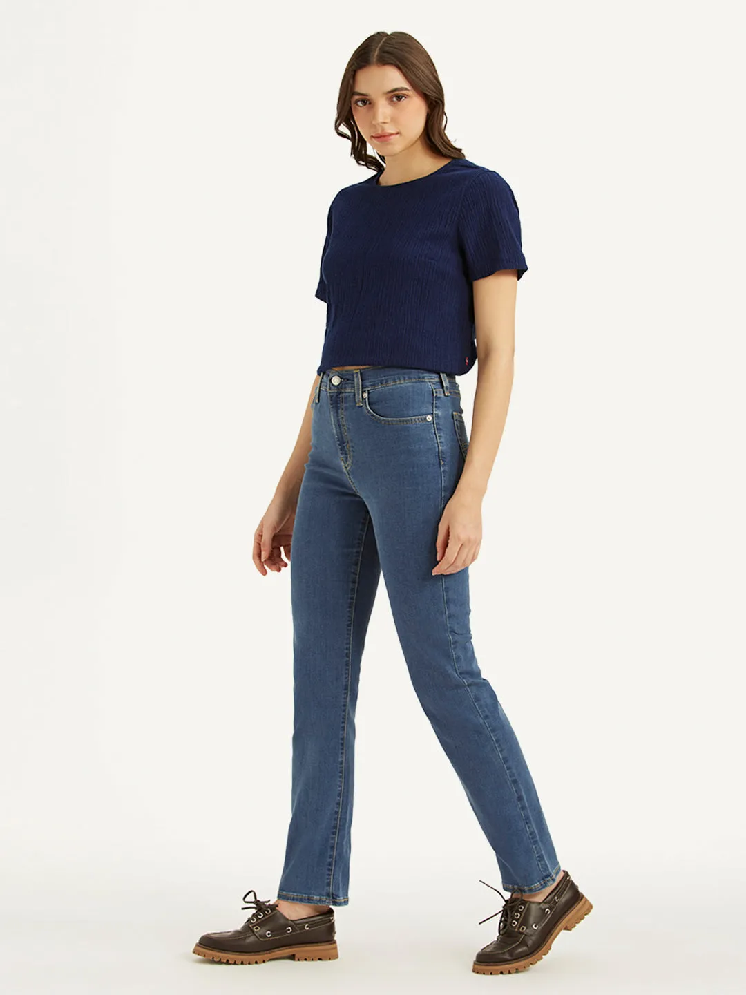 Women's High Rise 724 Straight Fit Blue Jeans LEVI'S