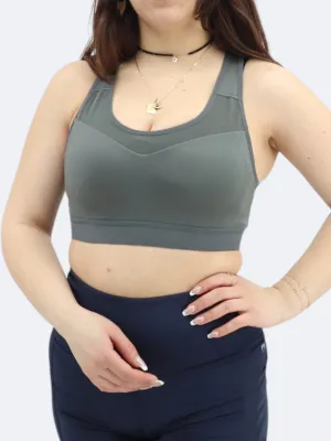 Women's Plain Cropped Sports Top,Grey