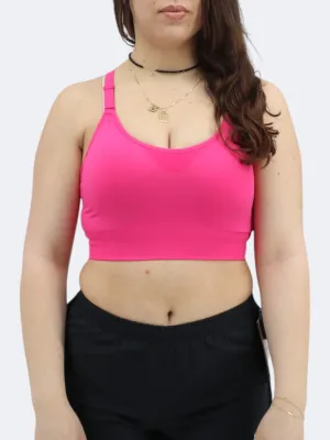 Women's Plain Cropped Sports Top,Pink