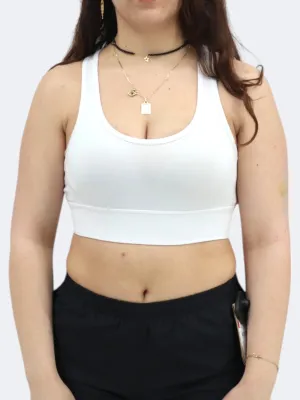 Women's Plain Cropped Sports Top,White
