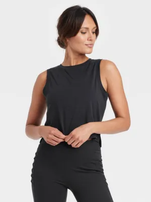 Women's Plain Sports Tank Top,Black