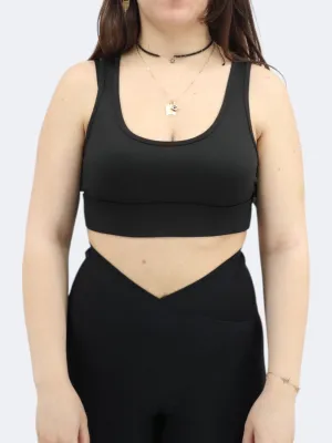 Women's Sports Cropped Top,Black
