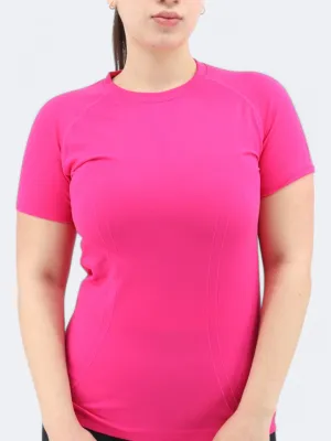 Women's Textured Sports T-Shirt,Pink